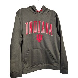 Indiana Hoosiers Gray Red Logo Hoodie Sweatshirt Top of the World Womens Medium